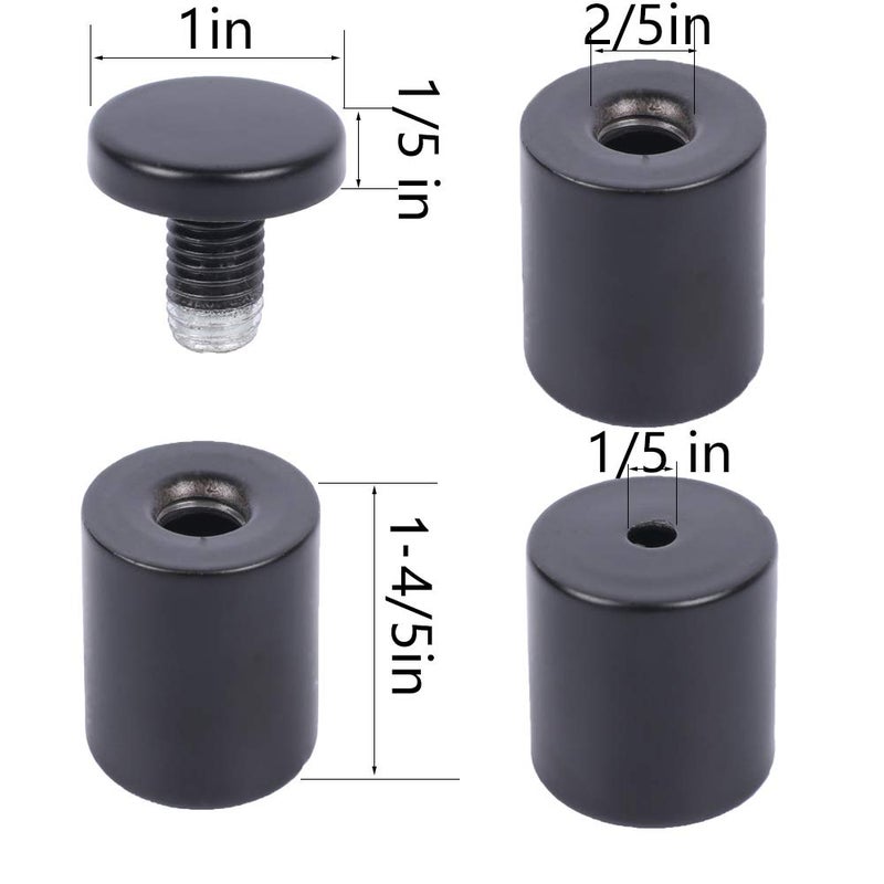 Osring 1 x 2 Inch Sign Standoff Mounting Hardware, Black Screw Standoffs Wall Supporting Acrylic Board, Glass Panel and Plexiglass Picture, 8 Pack - Image 2